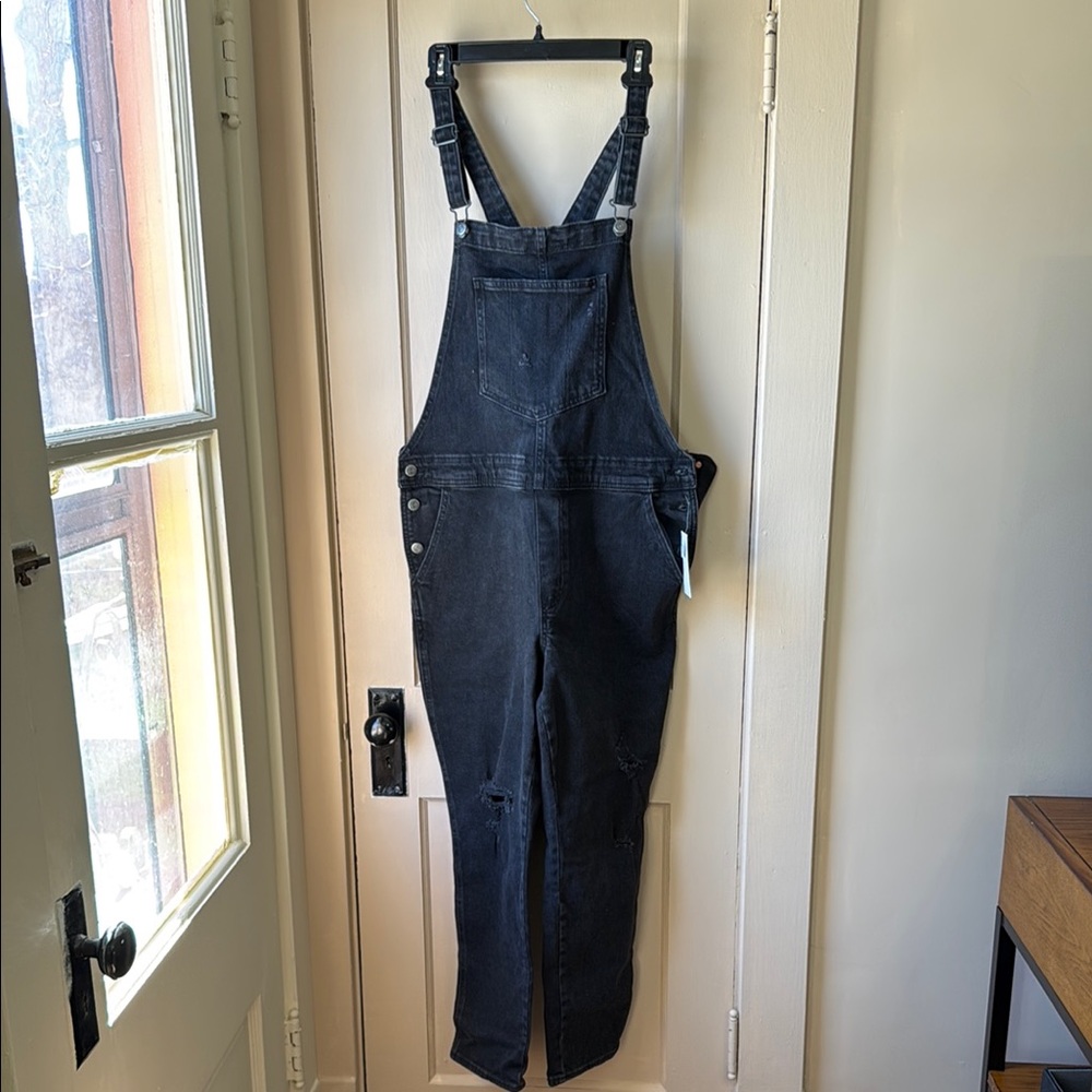 Black Denim Overalls